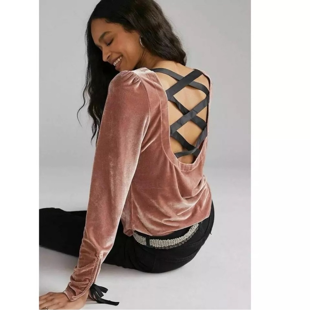 ANTHROPOLOGIE - Velvet Crisscross Back